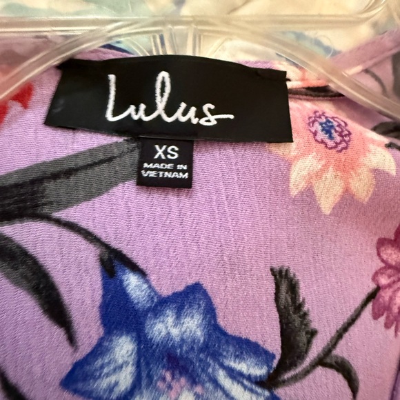 XS Lulus Harbor Point Lavender Floral Print Wrap Dress - Picture 4 of 8